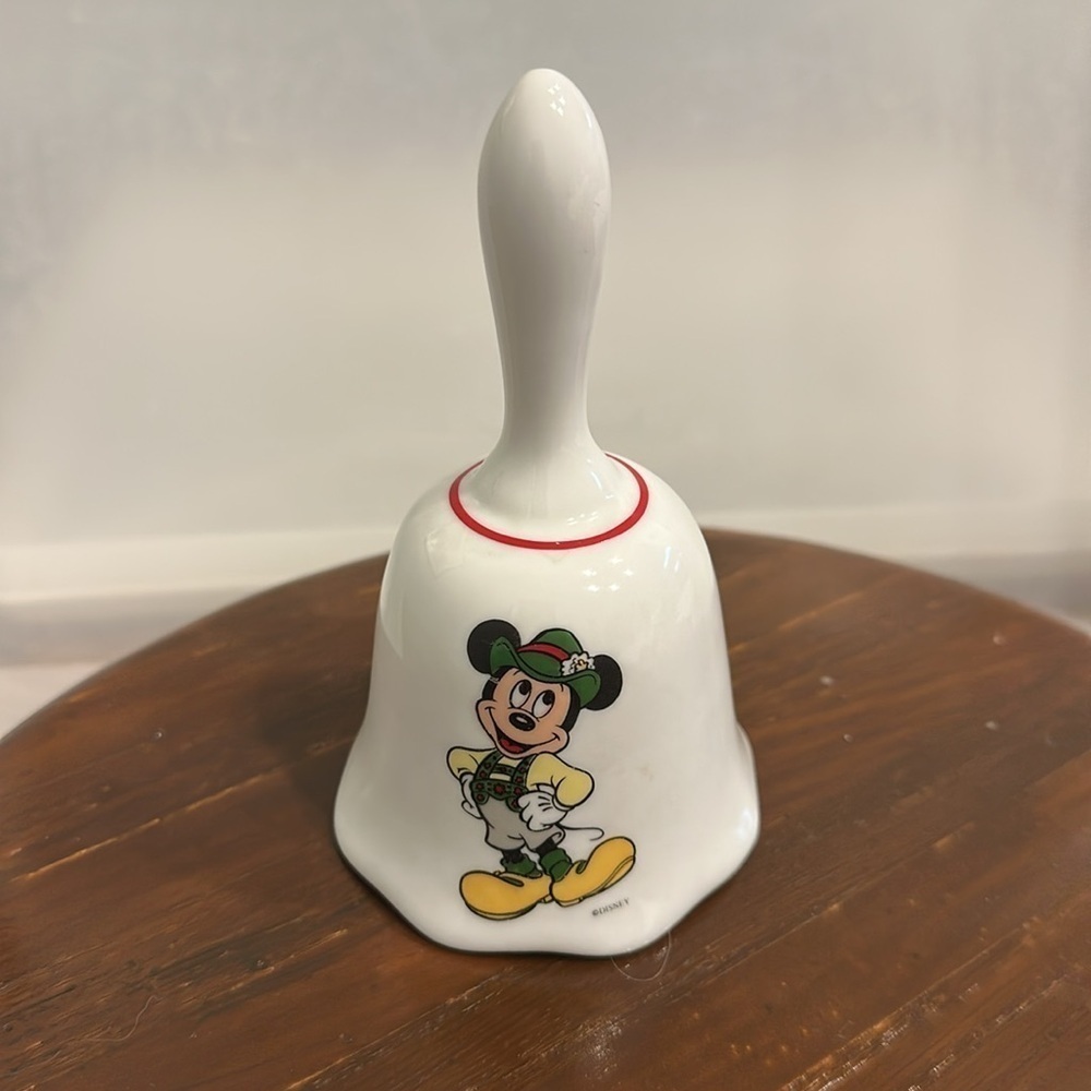 Vintage REUTTER PORZELLAN/Porcelain Disney MICKEY MOUSE Bell W Germany 5” tall